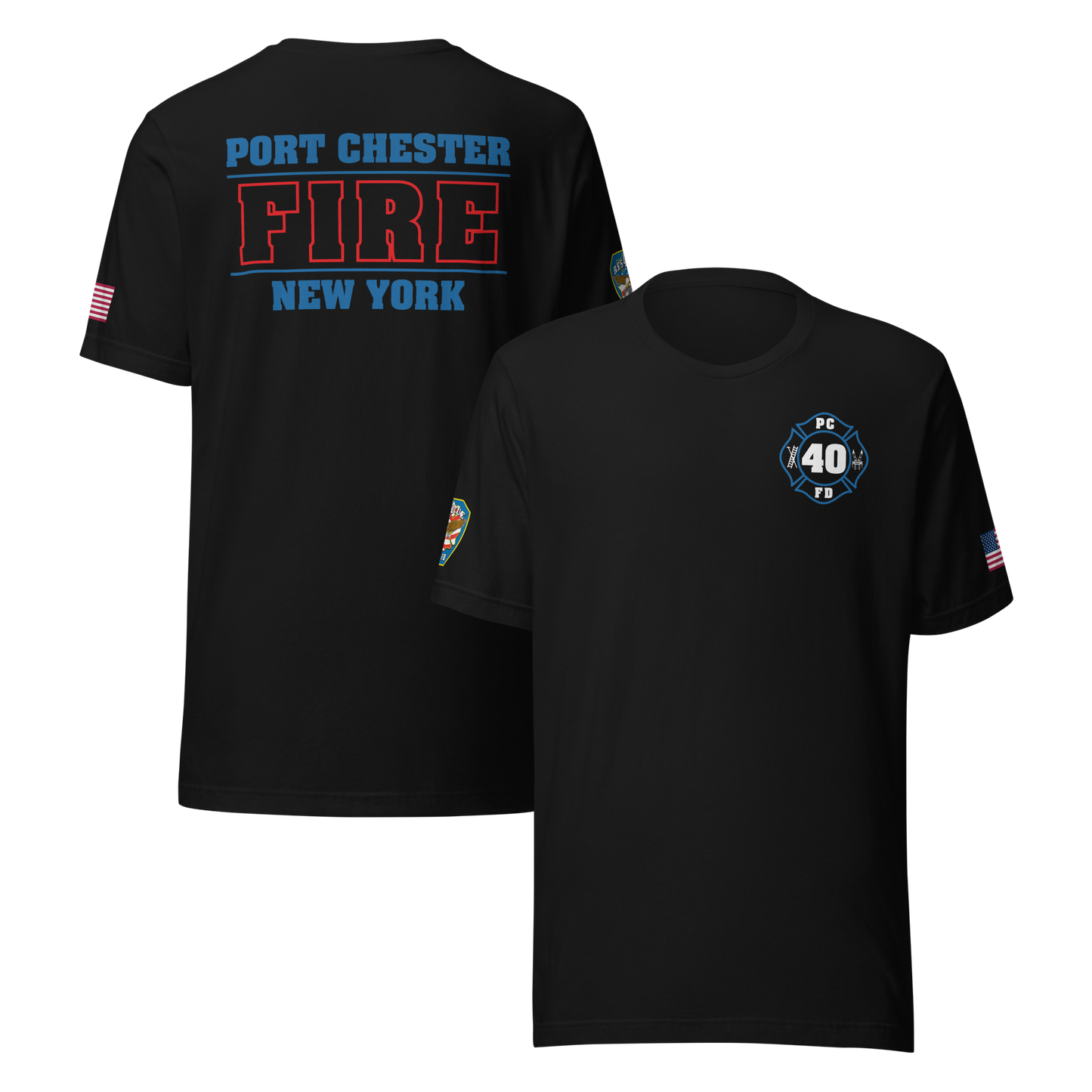 Rescue 40 — Port Chester Fire Tee (Rescue Blue Edition)