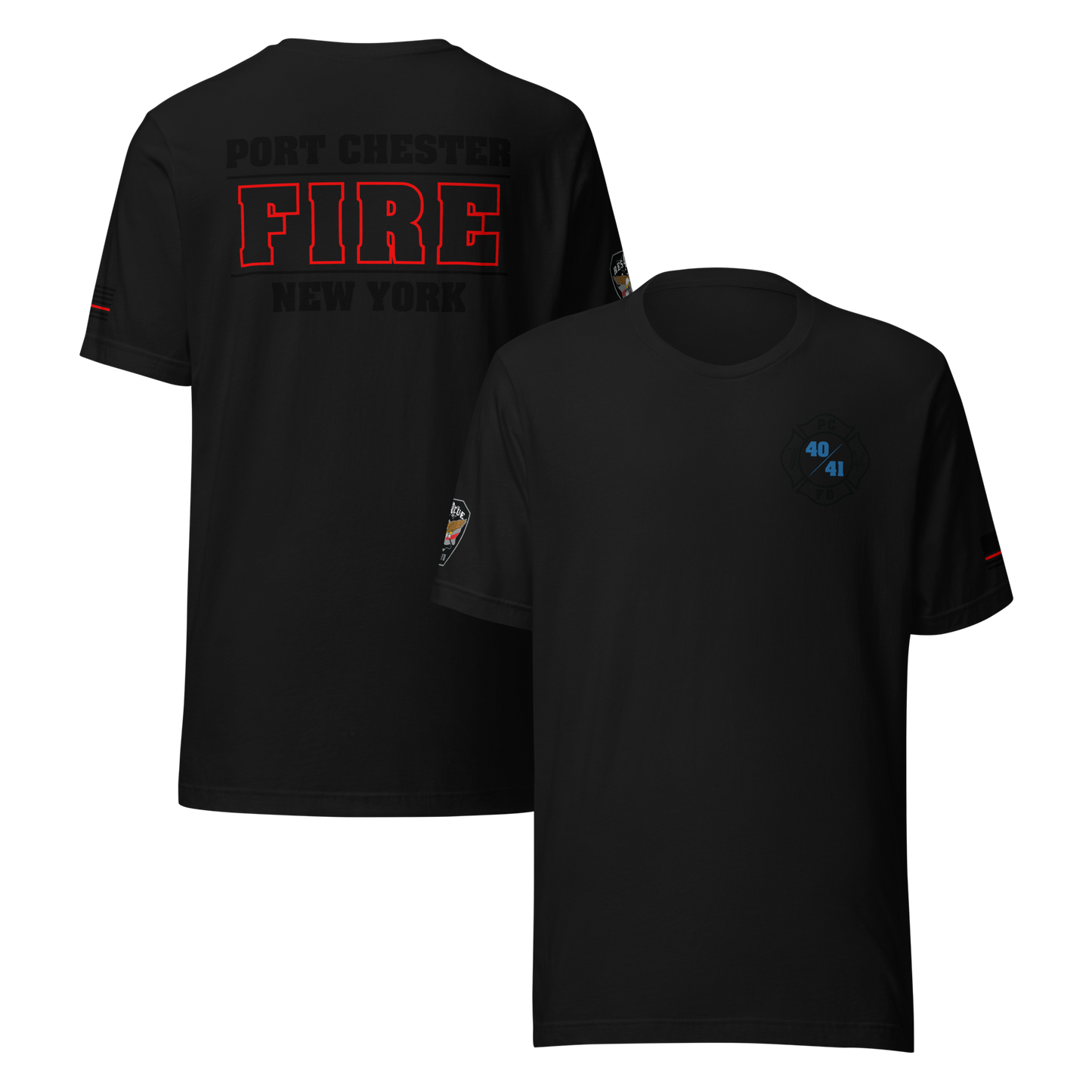 Rescue 40/41 — Port Chester Fire Tee (Blackout Edition)