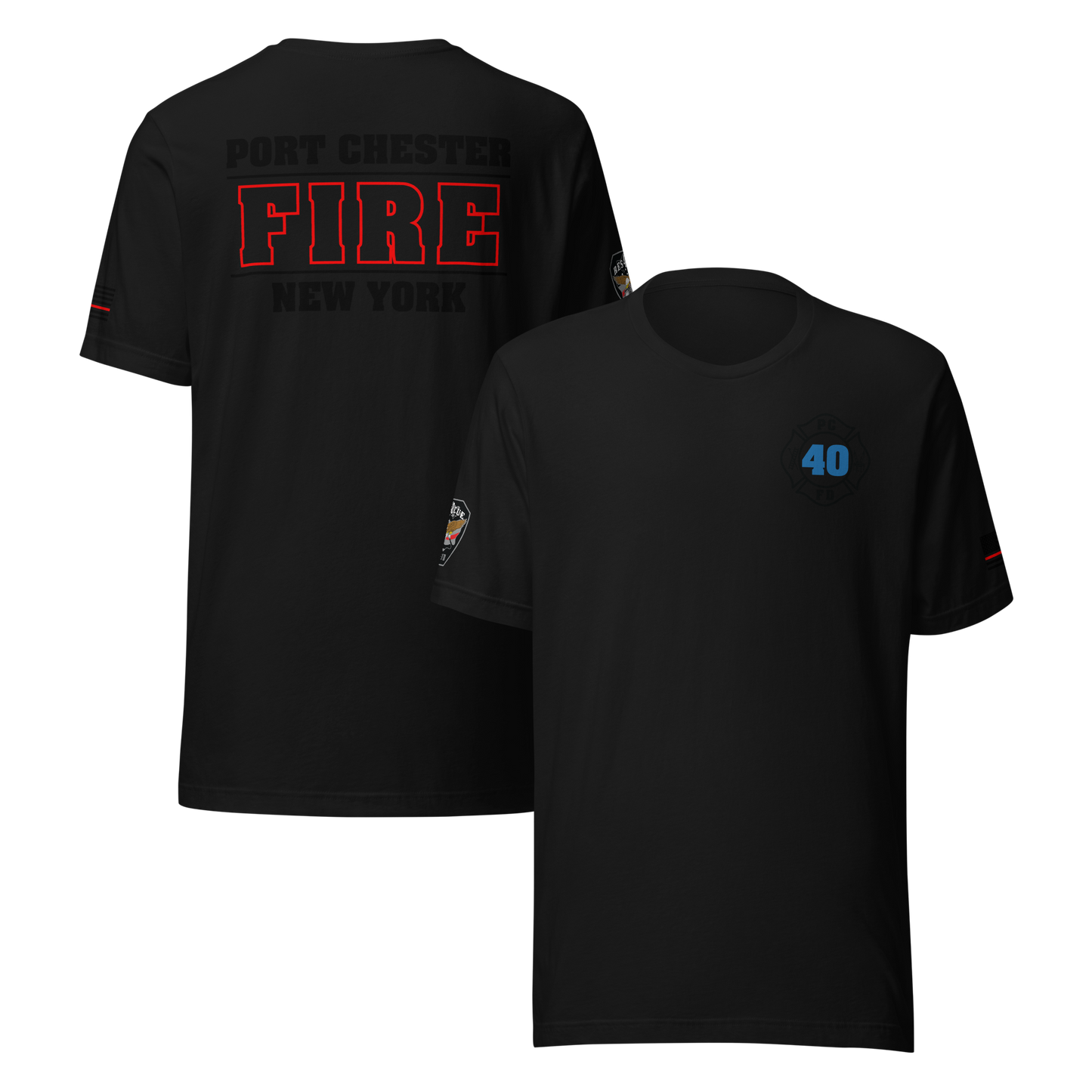 Rescue 40 — Port Chester Fire Tee (Blackout Edition)