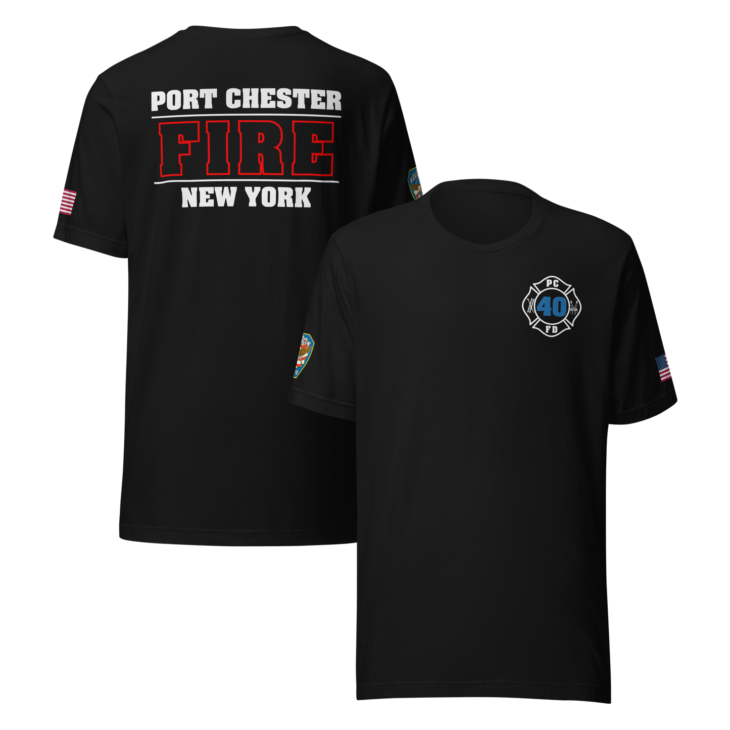 Rescue 40 — Port Chester Fire Tee (White Edition)