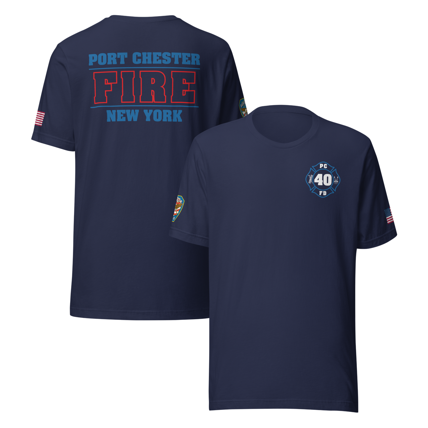 Rescue 40 — Port Chester Fire Tee (Rescue Blue Edition)
