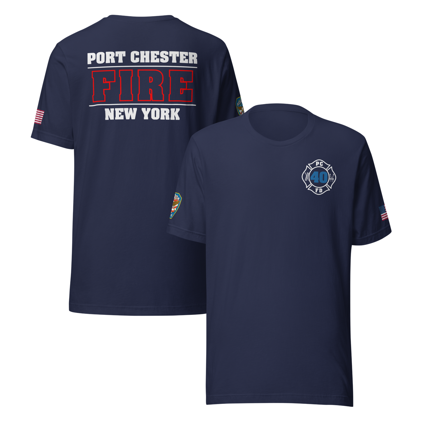 Rescue 40 — Port Chester Fire Tee (White Edition)