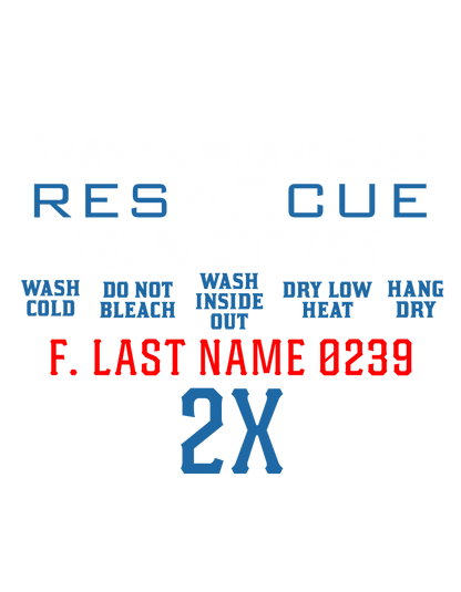 Rescue 40 — Port Chester Fire Tee (Rescue Blue Edition)