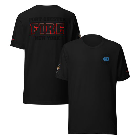 Rescue 40 — Port Chester Fire Tee (Blackout Edition)