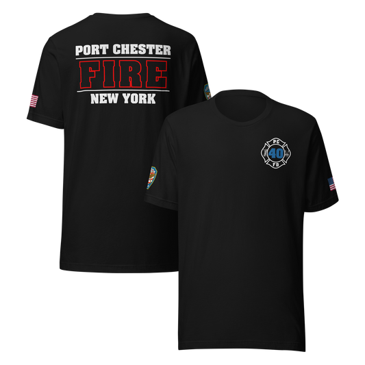 Rescue 40 — Port Chester Fire Tee (White Edition)