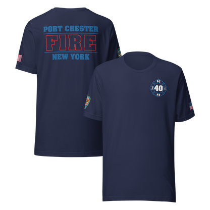 Rescue 40 — Port Chester Fire Tee (Rescue Blue Edition)