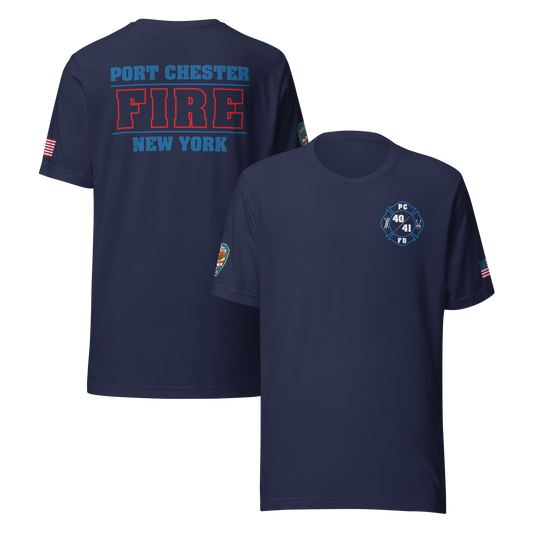Rescue 40/41 — Port Chester Fire Tee (Rescue Blue Edition)